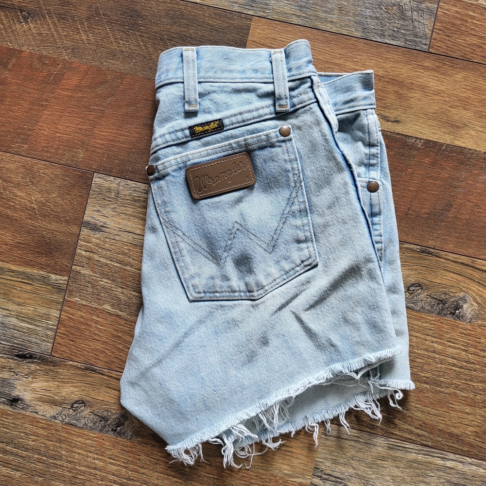 Wrangler Light Blue Denim Cutoff Shorts